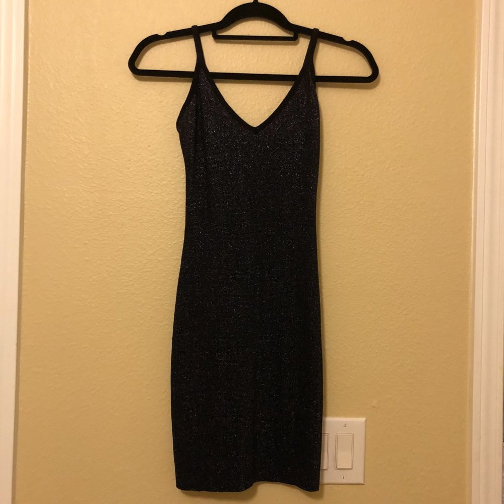 Just In Time Black Knit Sparkle Dress  Size S EUC